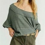 Free People We The Free  Westend Thermal Waffle Top Size Large in Green Photo 0