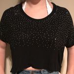 Forever 21 black short sleeved shirt with jewels Photo 0