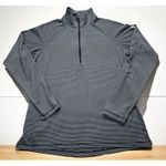 Under Armour UA Black Gray Microstripe 1/4 Zip Women's Heat Gear Medium Loose Photo 0