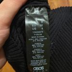 ASOS  Design Black Knit Scalloped Crop Mock neck Long Sleeve Sweater Photo 4