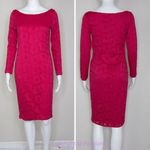 Ingrid & Isabel hot pink boat neck pointelle long sleeve sheath dress, size s Photo 1