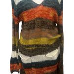Y2K Bobbie Brooks Rainbow Striped Sweater Dress XL Pockets Boho Photo 0