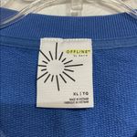 Aerie  OFFLINE BLUE CROPPED V NECK PULLOVER SWEATSHIRT XL Photo 2