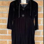 Free People  Black Baby Doll Style Velvet Hooded Jewel Button Jacket XS Photo 6