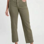 Athleta Flex Olive Green Straight Cropped Jeans Size 2 Petite Photo 0