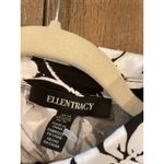 Ellen Tracy  Sleeveless midi Shirt Dress Self Tie Sash black white floral blossom Photo 4