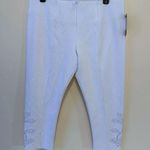 Investments Slim Factor By   Ankle Capri Pants Stretch Embellished White XL New Photo 0