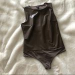 EXPRESS NWOT  brown faux leather contour bodysuit Photo 1
