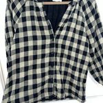 Beach Lunch Lounge Boutique Peplum Style Plaid Sage Button Up Blouse Size XS Photo 5