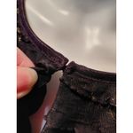 Chico's Travelers Women's Size 3 Black Gold Ruffle Front Long Sleeve Top Shirt Photo 5