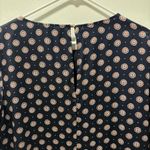 Banana Republic  100% Silk Foulard Long Sleeve Shift Mini Dress Blue Red Ruffle Photo 9