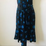 NWT Derek Lam 10 Crosby Blue Floral Sleeveless Midi faux wrap belted Dress Size 6 Photo 6