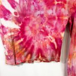 American Eagle  XS Crop Top Handmade Pink Tie Dye Long‎ Sleeve Mock Neck 1051 Photo 8