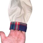 Cricket by the Creek Vintage White Button Down Blouse with Plaid Bows Size L Photo 1