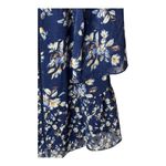 White House | Black Market WHBM Dress Women Large Blue Floral Print Tassel‎ Tie Neck Peasant Boho Mini Photo 6