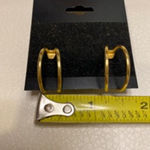 Minimalist Gold Double Hoop Drop Earrings Modern Chic Unbranded Photo 3