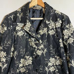 Tommy Bahama Silk Floral Print Bolero Jacket Women's Medium Black Ivory Blazer Photo 4