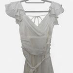 Selfie Leslie  Whimsy Ruffle Shoulder Dress – White Soft-Girl Bridalcore Mini XS Photo 5