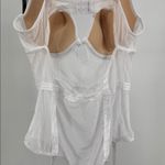 Fredrick’s of Hollywood Monica Michelle White Sheer Lingerie Bodysuit garter XL Photo 3