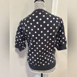 Tea N Rose Tea & Rose Sz: S Dark Dusty Gray Polka Dot Short Balloon Sleeve Sweater. Photo 1