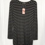 Le lis Nellie Taft  Soft Striped Long Sleeve Shirt Dress Small Gray White Stripes Photo 0