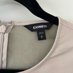 EXPRESS  Faux Leather Tie Front Balloon Sleeve Pleated Off White Cream Top S Photo 2