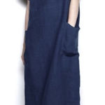 Christy Dawn  Seaton Navy 100% Linen Maxi Dress XS/S Oversized Sustainable Boho‎ Photo 0
