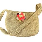 Boho Crossbody Bag Purse Green Wool Knit Sweater Photo 0
