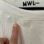 Madewell MWL Lighthouse Cream Off White Super Crop Ribbed Raglan Top XL Photo 6