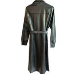 Evereve  Women's Black Faux Leather Belted Midi Dress jacket‎ Size M Photo 3