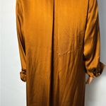 Elegant Long Sleeve Satin Dress in Warm Brown Size 10 Photo 2