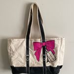 Bath & Body Works  Paris Canvas Tote Bag with Pink Bow Accent new with tags Photo 0