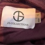 J’s Collections Size 10 Beaded Soutache Evening Gown Dark Plum Short Sle… Purple Photo 11