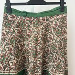 Vintage Wrap Skirt Bohemian Elephant Print Cotton Midi Skirt sz One Size Green Photo 1
