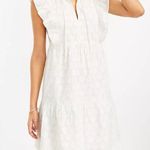 Loft Shimmer Clip Ruffle Tie Neck Dress Photo 0