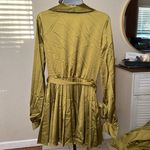 House Of CB  'Allegra' Chartreuse Pleated Shirt Dress NWT‎ XS Tall Photo 3