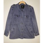 Womens L Shacket Chambray Light Wash Utility Cinched Waist Button Up Cotton On Blue Size L Photo 0