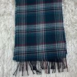 Black Grey Blue Red Plaid Fringed Scarf Photo 1