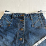 Frye Women's Button down Denim Skirt Size 2 Blue dark wash mid rise Photo 6