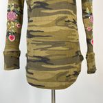Johnny Was NWOT  Axton Thermal Hoodie Camo Embroidered Floral Sweatshirt Sz S Photo 8