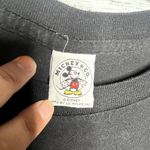 Disney  Vintage Black T-Shirt Tee Embroidered Mickey Mouse Med Photo 1