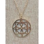 Versona  Gold Tone Long Link Chain Round Two Tone Pendant Necklace 34" Photo 2