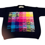 Soft Haus 100% Merino Wool Sweater Rare Navy/ Multicolor Size Small NWOT Blue Photo 0