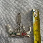 Vintage GONDOLA BOAT VENICE ITALY VENETIAN ITALIAN RHINESTONE charm. A few chipping in the rhinestones as pictured. Multiple Photo 4