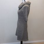 Heathered Brown cowl neck button detail sweater dress Size M Photo 4