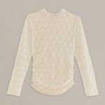 Farm Rio  Lace Long Sleeved Blouse, Off-White, Large Photo 7