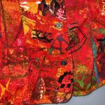 Chico's Chico’s Orange Multicolor Corduroy Button Down Long Sleeve Shirt Jacket Medium Photo 5