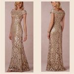 Tadashi Shoji  BHLDN Odette Lace Sequins Maxi Sz 2 Photo 2