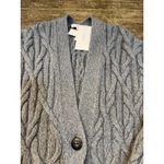 Vince Interlocking Cable Wool-Cashmere-Blend Cardigan Light Slate Size XL $465 Photo 4