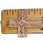 10K Yellow Gold and White Gold Cross Filigree Pendant ONLY Photo 4